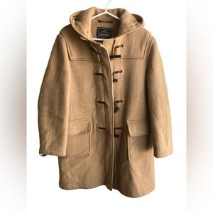 Gloverall duffle coat wool blend vintage brown camel tan medium large
